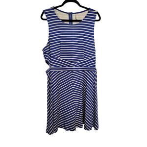 Xhilaration 2XLPlus Y2K Navy White Stripe Dress Cut Out Sides Tank Dress Coastal